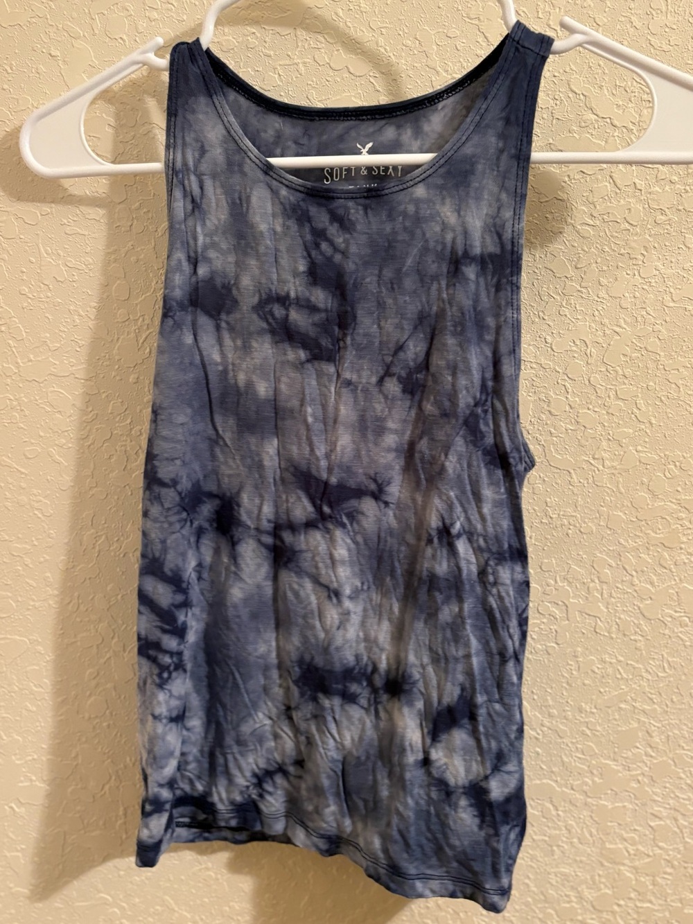 American Eagle Outfitters Blue Tie-Dye Tank Top